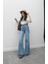 Mavi Paça Detaylı Wide Leg Jean 5