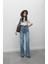 Mavi Paça Detaylı Wide Leg Jean 1
