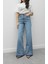 Mavi Paça Detaylı Wide Leg Jean 2