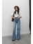 Mavi Paça Detaylı Wide Leg Jean 3