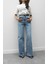 Mavi Paça Detaylı Wide Leg Jean 4