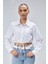 Tek Cepli Bağcık Detaylı Beyaz Kadın Gömlek 3