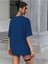 Kadın / Kız Saks Oversize T-Shirt Chıcago Baskılı 3