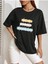 Be A Kind Human Baskılı Kadın / Kız Oversize Gri Salas T-Shirt Boyfriend 1