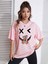 Ayıcık x Baskılı Kadın / Kız Oversize Salas T-Shirt Boyfriend 3