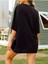 Kadın / Kız Siyah Oversize T-Shirt Take Me A Way Baskılı 3