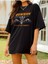 Kadın / Kız Siyah Oversize T-Shirt Take Me A Way Baskılı 4