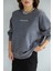 Antrasit Yıkamalı Sırt Taş Detay Oversize Sweat 4