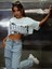 Kadın / Kız Crop Oversize Arkansas Baskılı Kısa 2