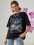 Kadın / Kız Siyah Old Style Oversize T-Shirt 4