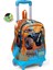 Kids Mavi Turuncu High Wheels Truck Desenli Üç Bölmeli Çekçekli Okul Sırt Çantası 23978 1