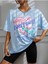 Kadın / Kız Love Yourself Baskılı Bebek Mavisi Oversize T-Shirt Salaş Boyfirend 2