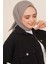 Kadın Tesettür Mio Caz Eşarp Hijab Koyu Gri 1