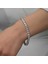 Gümüş 3 mm Beyaz Taşlı Su Yolu Kadın Bileklik CSR2184761 2