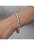 Gümüş 3 mm Beyaz Taşlı Su Yolu Kadın Bileklik CSR2184761 3