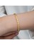 Gümüş Gold Pullu Zincir Kadın Bileklik CSR2185322 2