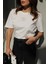 Beyaz Yazı Detay Oversize Tshirt 4