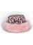 Kadın Leopar Desenli Pembe Renkli Peluş Bucket Kova Şapka 1