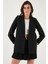 Standart Fit Mono Yaka Desenli Astar Detaylı Blazer Kadın Ceket6524003 2