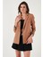 Standart Fit Mono Yaka Desenli Astar Detaylı Blazer Kadın Ceket6524003 3