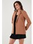 Standart Fit Mono Yaka Desenli Astar Detaylı Blazer Kadın Ceket6524003 5