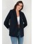 Standart Fit Mono Yaka Desenli Astar Detaylı Blazer Kadın Ceket6524003 5