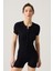 Siyah Fitilli Kısa Kollu Kısa Tulum Short Romper 2