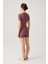 Bordo Fitilli Kısa Kollu Kısa Tulum Short Romper 4