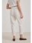 Kadın Ekru Beli Lastikli Havuç Paça Muslin Pantolon 3
