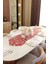Kuş Desenli Otantik Desen Runner, 6'lı Özel Dikişli Kumaş Peçete Set 1