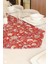 Kuş Desenli Otantik Desen Runner, 6'lı Özel Dikişli Kumaş Peçete Set 2