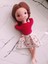 Kırmızı Elbiseli Kız Örgü Bebek 35 cm 2