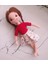 Kırmızı Elbiseli Kız Örgü Bebek 35 cm 3