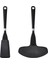 2'li Set Pişirme Spatulası Ikea Geniş Spatula Uzunluk 32 cm ve Düz Spatula Uzunluk 33 cm Plastik Siyah 1