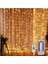Perde LED 3 x 3M Askı Aparatlı Kumandalı 8 Fonksıyonlu 300 Ledli 10 Sarkıtlı USB Girişli 1