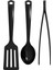 3'lü Mutfak Gereçleri Seti Ikea Spatula + Kaşık ve Maşa Seti Pişirme Servis Gereçleri Siyah 1