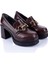 Janset Kadın Bordo Topuklu Loafer Ayakkabı 1