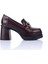 Janset Kadın Bordo Topuklu Loafer Ayakkabı 3