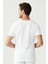 90001 Erkek Beyaz Pamuklu Battal Beden 2 Li V Yaka T-Shirt 2