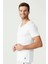 90001 Erkek Beyaz Pamuklu Battal Beden 2 Li V Yaka T-Shirt 3