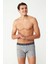80484 Erkek Gri Modal Tekli Boxer 1
