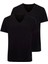 90001 Erkek Siyah Pamuklu Battal Beden 2 Li V Yaka T-Shirt 1