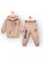 Baby Marka Baskılı Moşino Desen Kapşonlu Fermuarlı Ikili Takım Unisex 1-5 Yaş 1