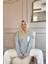 Krem Yıldız Desenli Bambu Uzun Kol Kadın Pijama Takımı 4