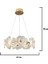 60W Gold Çiçek Desenli Kristal Taşlı Modern Salon LED Sarkıt Avize 1