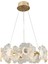 60W Gold Çiçek Desenli Kristal Taşlı Modern Salon LED Sarkıt Avize 3