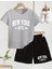 Özel Üretim New York Baskılı Yeni Stil Kız Çocuk T-Shırt Şort Takım 1