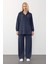 Kapüşonlu Premium Kumaş Sweat Pantolon Takım Indigo 7079-TK 2