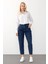 Yüksek Bel Carrot Fit Jean Pantolon Koyu Mavi 7573 1