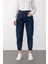 Yüksek Bel Carrot Fit Jean Pantolon Koyu Mavi 7573 3